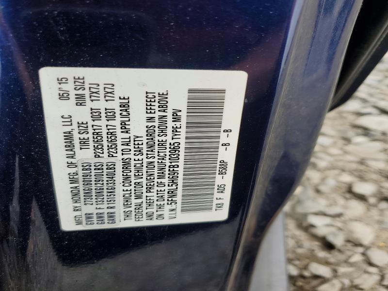 Aukcja sprzedaży 2015 Honda Odyssey, vin: 5FNRL5H69FB103965, numer aukcji: 60196906