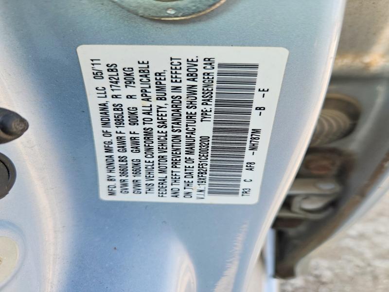 Продажа на аукционе авто 2012 Honda Civic, vin: 19XFB2F51CE003200, номер лота: 62014136