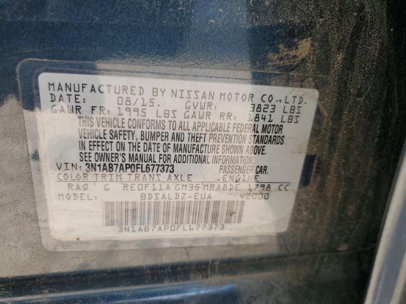 2015 Nissan Sentra მანქანა იყიდება აუქციონზე, vin: 3N1AB7AP0FL677373, აუქციონის ნომერი: 60550946