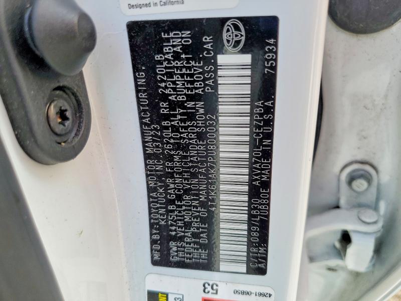 2023 Toyota Camry მანქანა იყიდება აუქციონზე, vin: 4T1K61AK7PU800032, აუქციონის ნომერი: 60517016