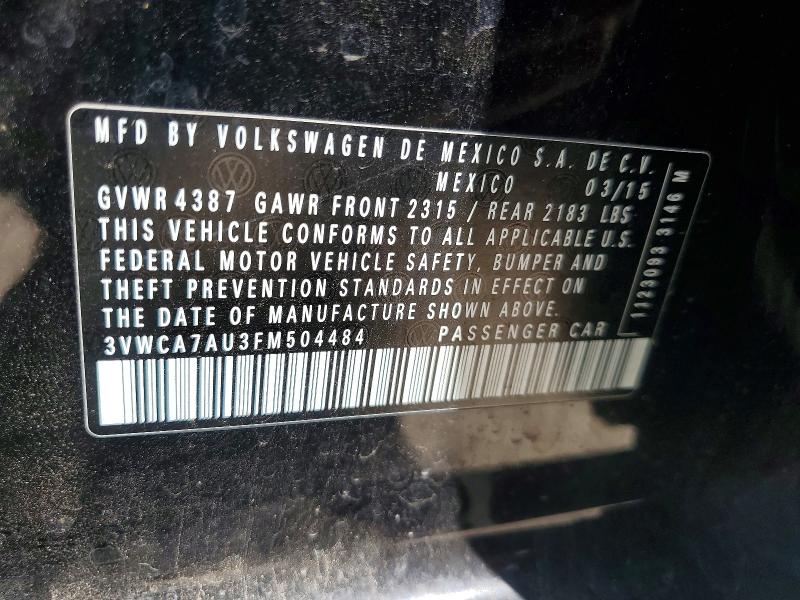 Продажа на аукционе авто 2015 Volkswagen Golf Sportwagen, vin: 3VWCA7AU3FM504484, номер лота: 61731546