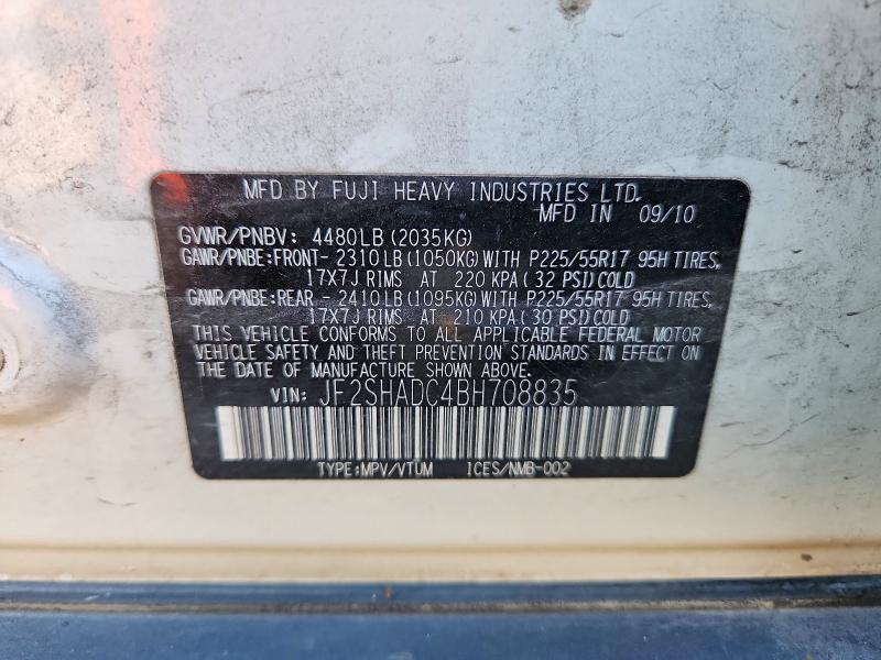 Продаж на аукціоні авто 2011 Subaru Forester, vin: JF2SHADC4BH708835, номер лоту: 60627646