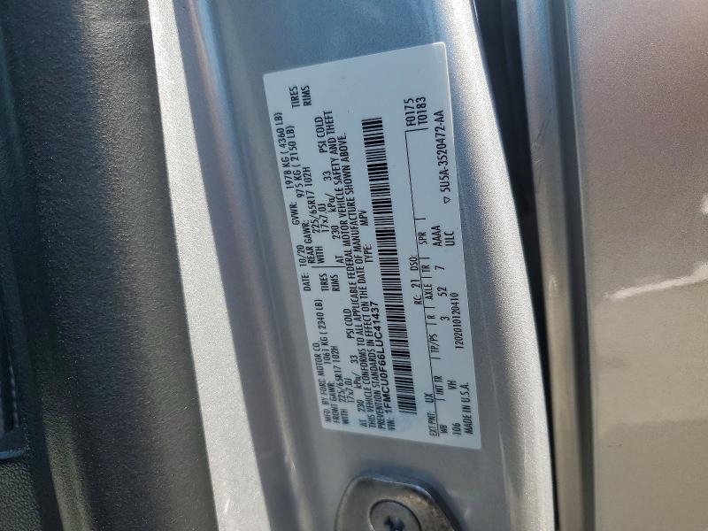 Продаж на аукціоні авто 2020 Ford Escape, vin: 1FMCU0F66LUC41437, номер лоту: 62499676