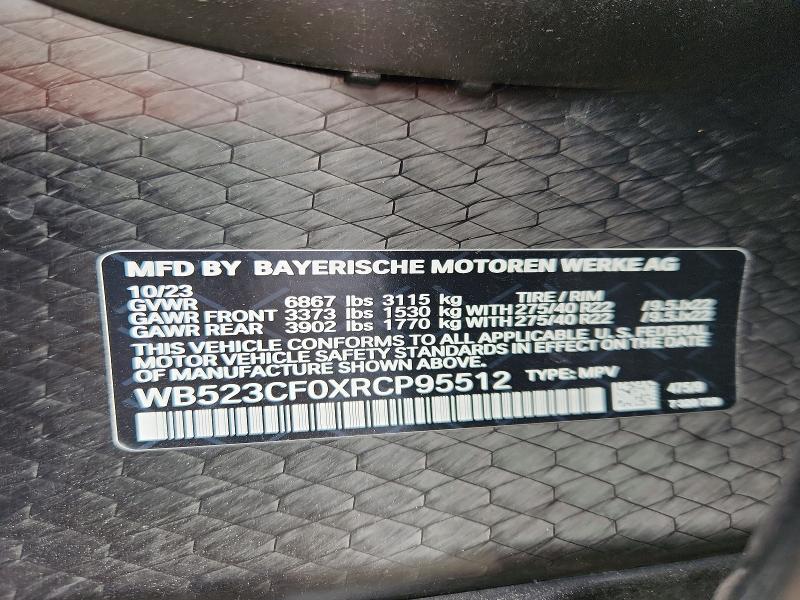 Продаж на аукціоні авто 2024 Bmw Ix, vin: WB523CF0XRCP95512, номер лоту: 59358406