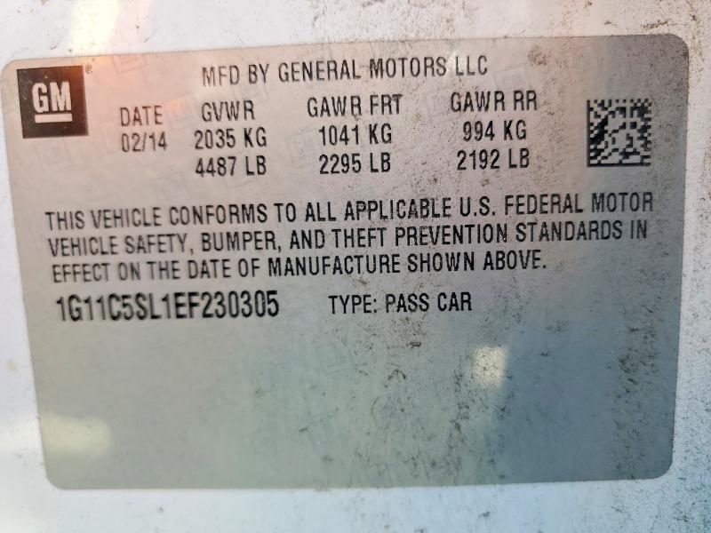 Продажа на аукционе авто 2014 Chevrolet Malibu, vin: 1G11C5SL1EF230305, номер лота: 61719876