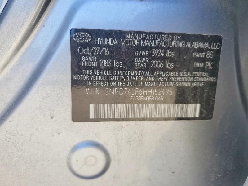 Aukcja sprzedaży 2017 Hyundai Elantra, vin: 5NPD74LF6HH152495, numer aukcji: 61149966
