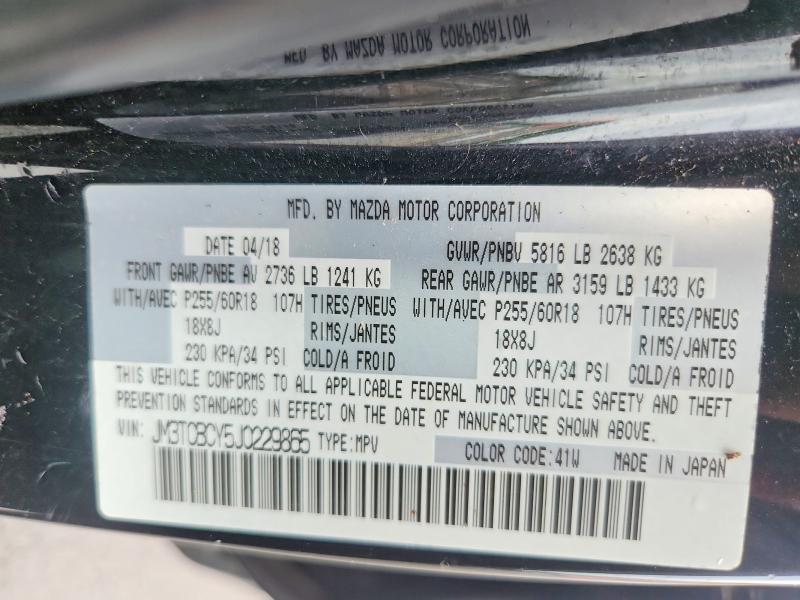 Продажа на аукционе авто 2018 Mazda Cx-9, vin: JM3TCBCY5J0229865, номер лота: 61573576