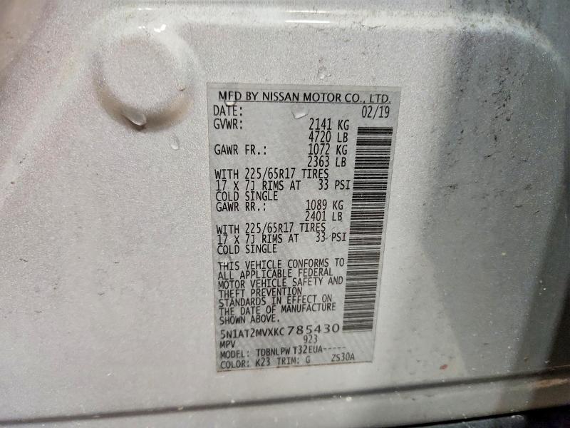 Aukcja sprzedaży 2019 Nissan Rogue, vin: 5N1AT2MVXKC785430, numer aukcji: 57155706