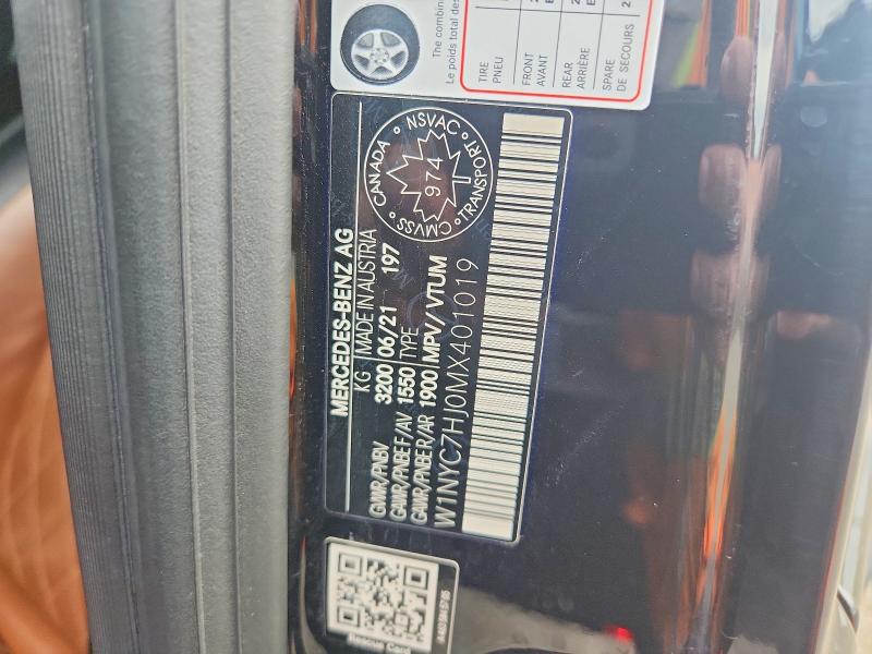 Продажа на аукционе авто 2021 Mercedes-benz G, vin: W1NYC7HJ0MX401019, номер лота: 62286716