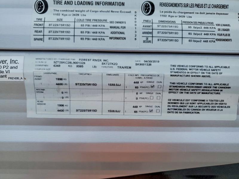 Aukcja sprzedaży 2020 Forester Recreational Vehicle (rv), vin: 5ZT2SKC28L9001326, numer aukcji: 59873376