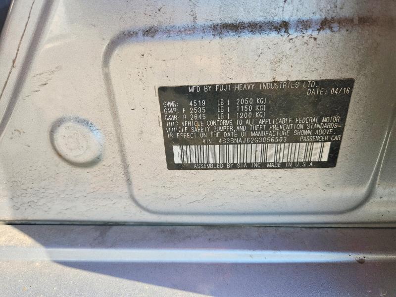 62051406 :رقم المزاد ، 4S3BNAJ62G3056503 vin ، 2016 Subaru Legacy مزاد بيع