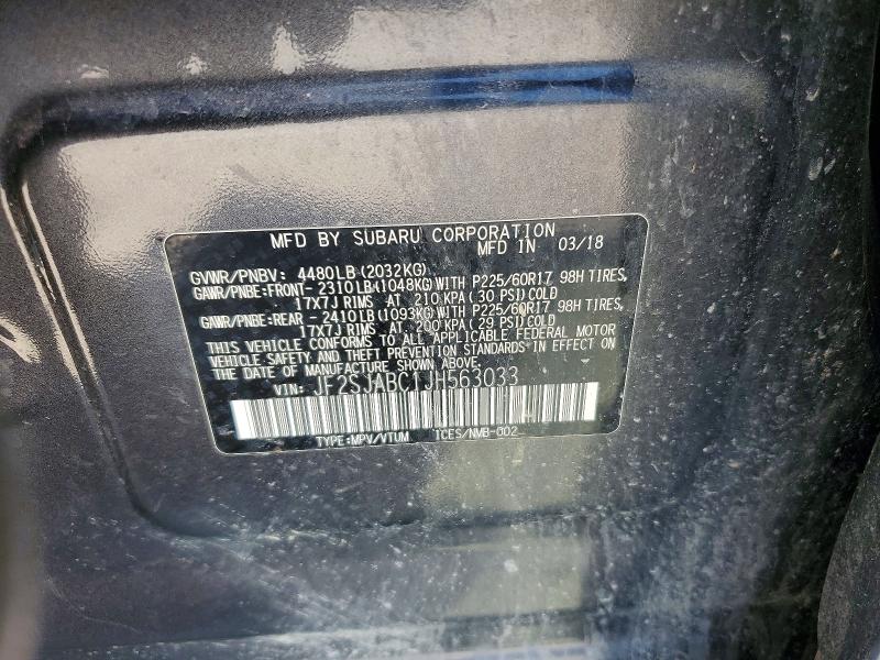 Продаж на аукціоні авто 2018 Subaru Forester, vin: JF2SJABC1JH563033, номер лоту: 59998326