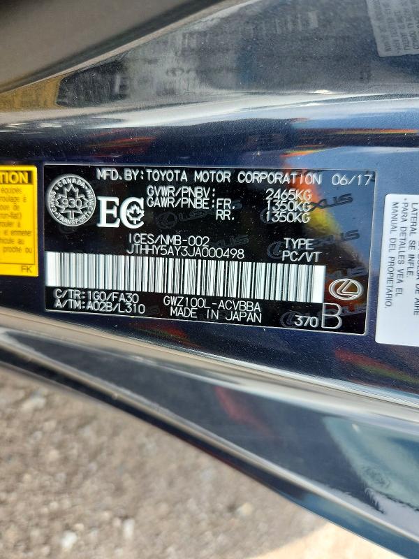 62807406 :رقم المزاد ، JTHHY5AY3JA000498 vin ، 2018 Lexus Lc مزاد بيع