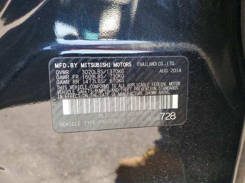 Продаж на аукціоні авто 2015 Mitsubishi Mirage, vin: ML32A4HJXFH008758, номер лоту: 60683166