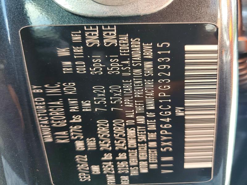 62418896 :رقم المزاد ، 5XYP64GC1PG329315 vin ، 2023 Kia Telluride مزاد بيع