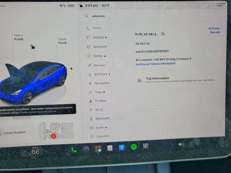 Продажа на аукционе авто 2023 Tesla Model 3, vin: 5YJ3E1EA3PF513051, номер лота: 58998056