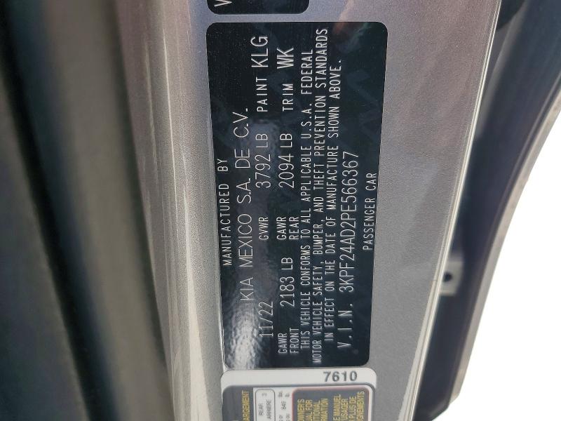 Aukcja sprzedaży 2023 Kia Forte, vin: 3KPF24AD2PE566367, numer aukcji: 60244726