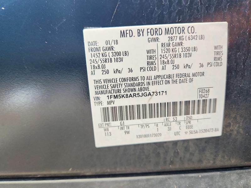 Продаж на аукціоні авто 2018 Ford Explorer, vin: 1FM5K8AR5JGA73171, номер лоту: 60060326