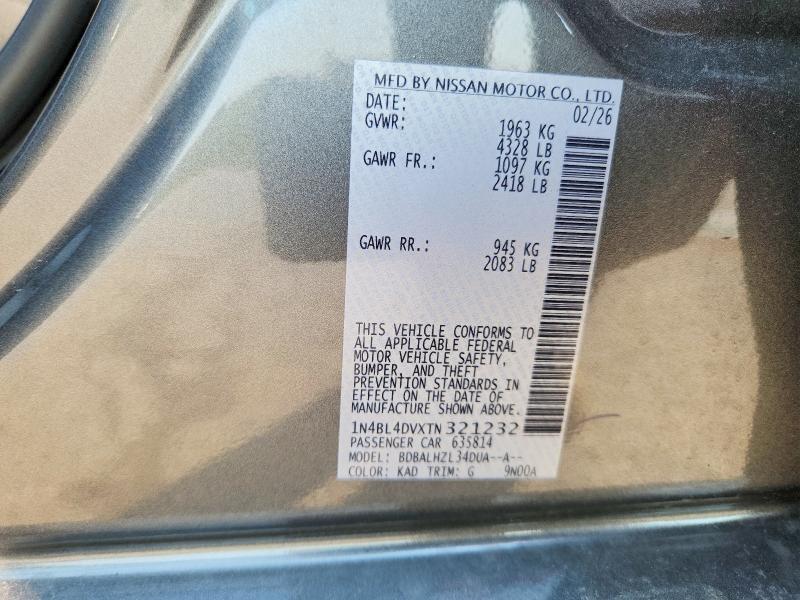 Продаж на аукціоні авто 2026 Nissan Altima, vin: 1N4BL4DVXTN321232, номер лоту: 63143206