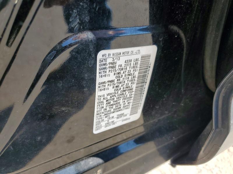 61246776 :رقم المزاد ، JN8AS5MT9DW527462 vin ، 2013 Nissan Rogue مزاد بيع