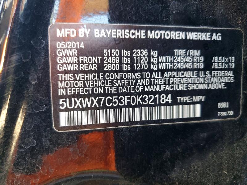 Продажа на аукционе авто 2015 Bmw X3, vin: 5UXWX7C53F0K32184, номер лота: 63231096