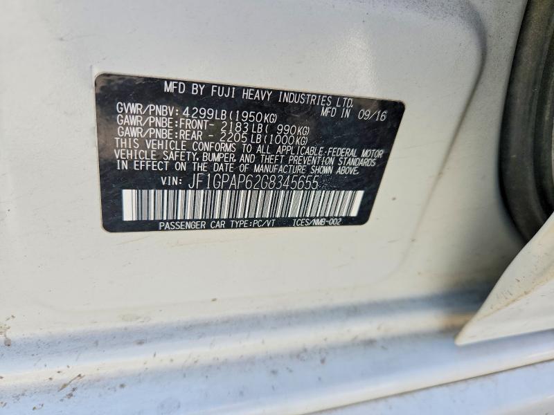 Aukcja sprzedaży 2016 Subaru Impreza, vin: JF1GPAP62G8345655, numer aukcji: 62243406