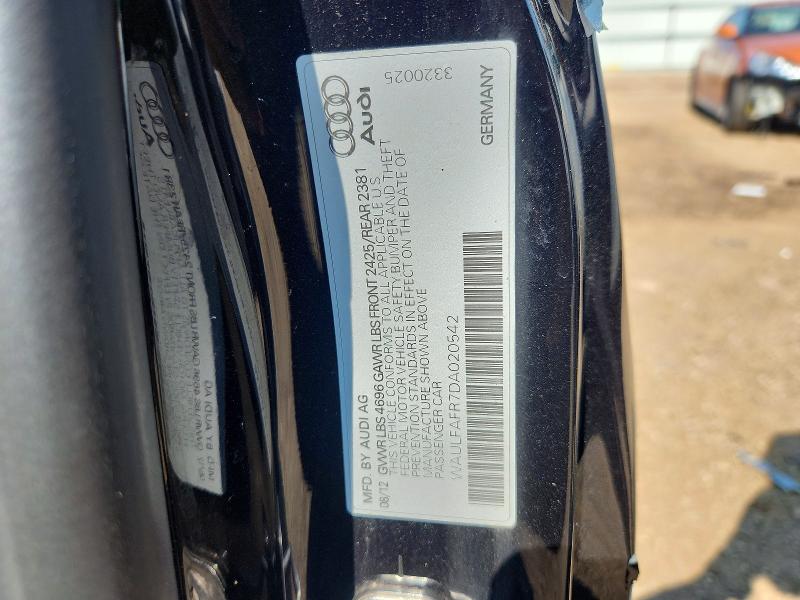 Aukcja sprzedaży 2013 Audi A5, vin: WAULFAFR7DA020542, numer aukcji: 62689186