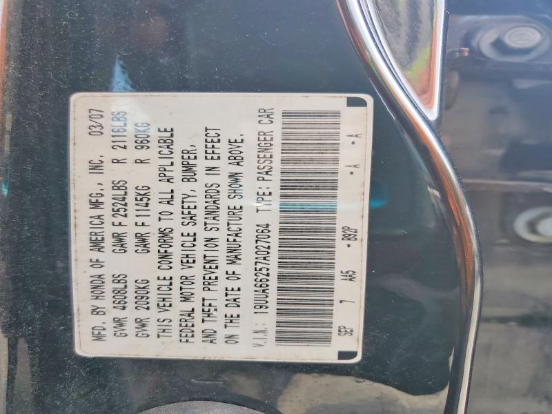 Продаж на аукціоні авто 2007 Acura Tl, vin: 19UUA66257A027064, номер лоту: 62395386