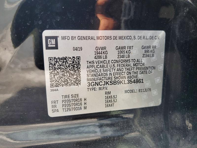 60669726 :رقم المزاد ، 3GNCJKSB9KL354861 vin ، 2019 Chevrolet Trax مزاد بيع