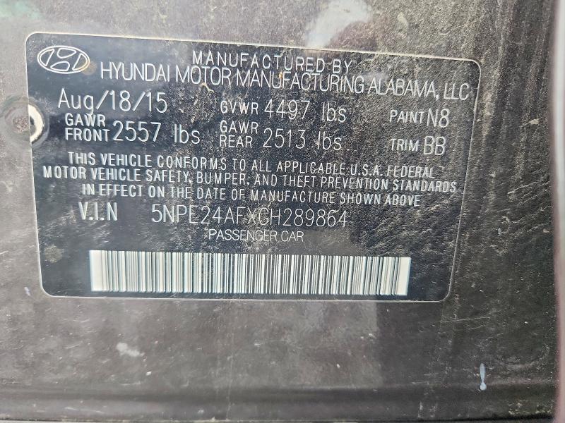 2016 Hyundai Sonata მანქანა იყიდება აუქციონზე, vin: 5NPE24AFXGH289864, აუქციონის ნომერი: 60194136