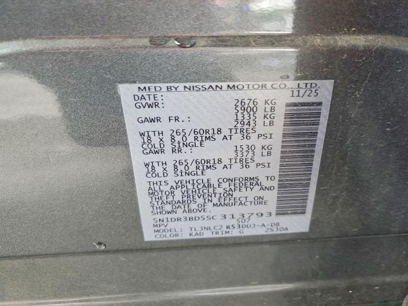 Продаж на аукціоні авто 2025 Nissan Pathfinder, vin: 5N1DR3BD5SC313793, номер лоту: 61291016