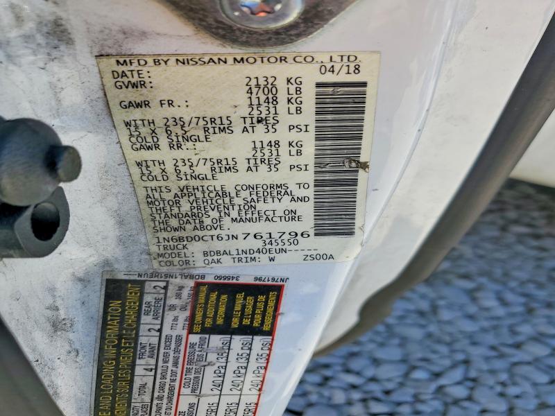Aukcja sprzedaży 2018 Nissan Frontier, vin: 1N6BD0CT6JN761796, numer aukcji: 61690556