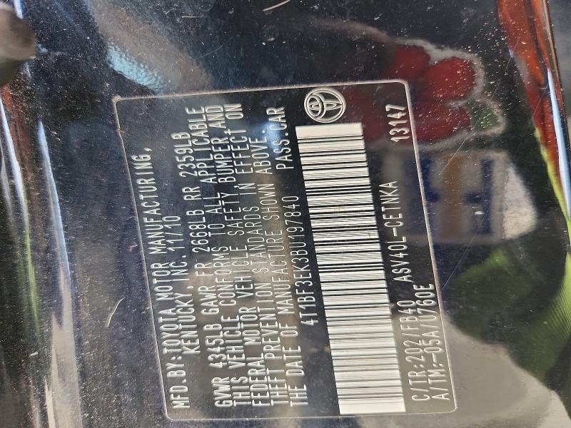 62329476 :رقم المزاد ، 4T1BF3EK3BU197840 vin ، 2011 Toyota Camry مزاد بيع