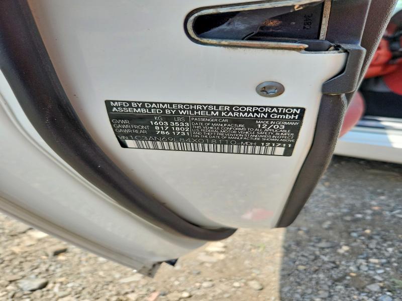 Продаж на аукціоні авто 2004 Chrysler Crossfire, vin: 1C3AN69L84X018110, номер лоту: 62989836