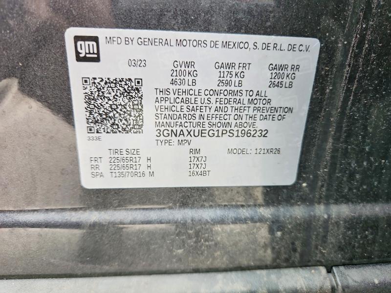 61786466 :رقم المزاد ، 3GNAXUEG1PS196232 vin ، 2023 Chevrolet Equinox مزاد بيع