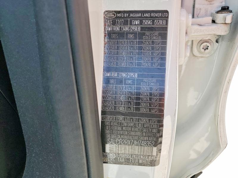 59605686 :رقم المزاد ، SALCR2RX7JH748352 vin ، 2018 Land Rover Discovery Sport مزاد بيع