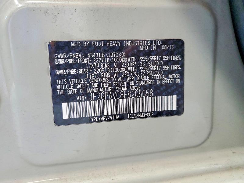 Продаж на аукціоні авто 2014 Subaru Xv Crosstrek, vin: JF2GPAVC8E8205658, номер лоту: 58932696