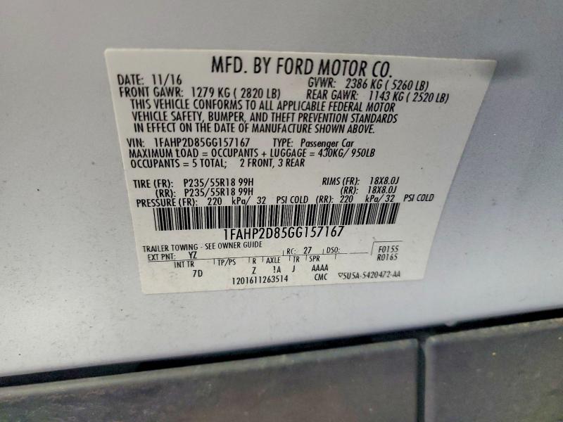 Продажа на аукционе авто 2016 Ford Taurus, vin: 1FAHP2D85GG157167, номер лота: 62124406