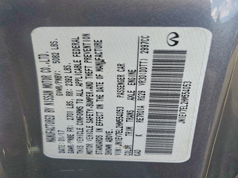 Aukcja sprzedaży 2017 Infiniti Q60, vin: JN1EV7EL2HM554053, numer aukcji: 61586776