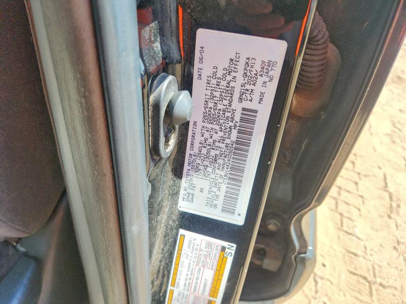 2004 Toyota 4runner მანქანა იყიდება აუქციონზე, vin: JTEBU14R240050542, აუქციონის ნომერი: 62119326