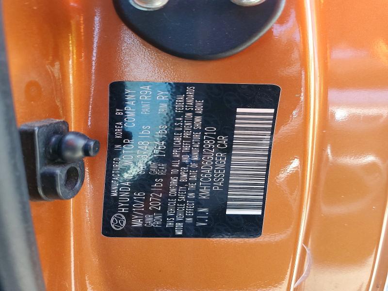 2016 Hyundai Veloster მანქანა იყიდება აუქციონზე, vin: KMHTC6AD6GU298710, აუქციონის ნომერი: 61714726