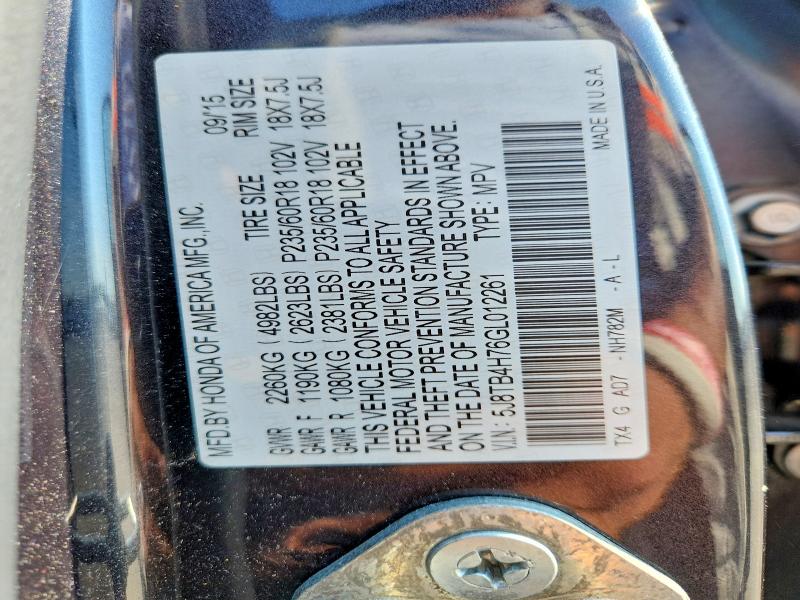 Aukcja sprzedaży 2016 Acura Rdx, vin: 5J8TB4H76GL012261, numer aukcji: 61859086