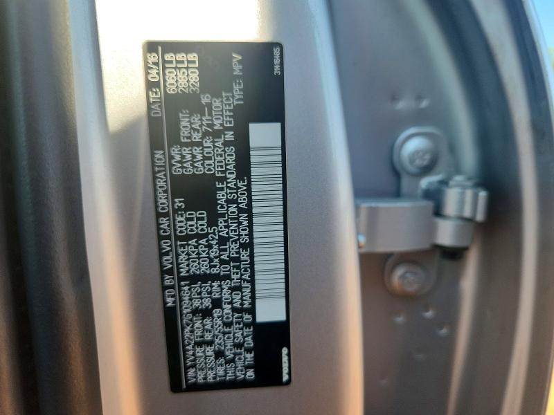 61589126 :رقم المزاد ، YV4A22PK7G1094641 vin ، 2016 Volvo Xc90 مزاد بيع