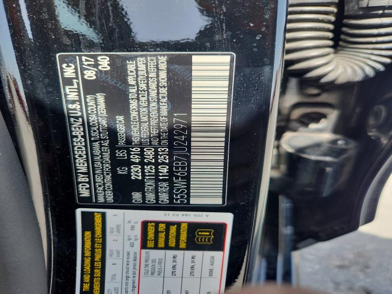 60475016 :رقم المزاد ، 55SWF6EB7JU242971 vin ، 2018 Mercedes-benz C مزاد بيع