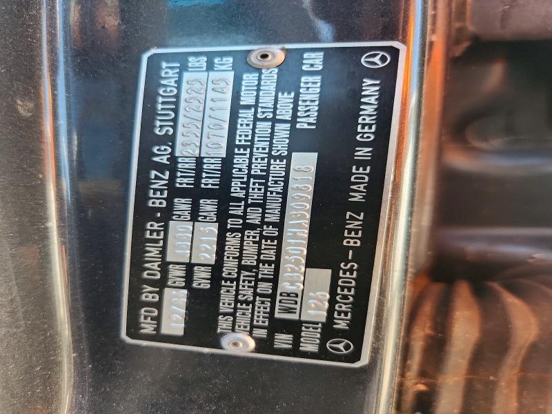 Aukcja sprzedaży 1987 Mercedes-benz 300, vin: WDBCB25D1HA309818, numer aukcji: 62909246