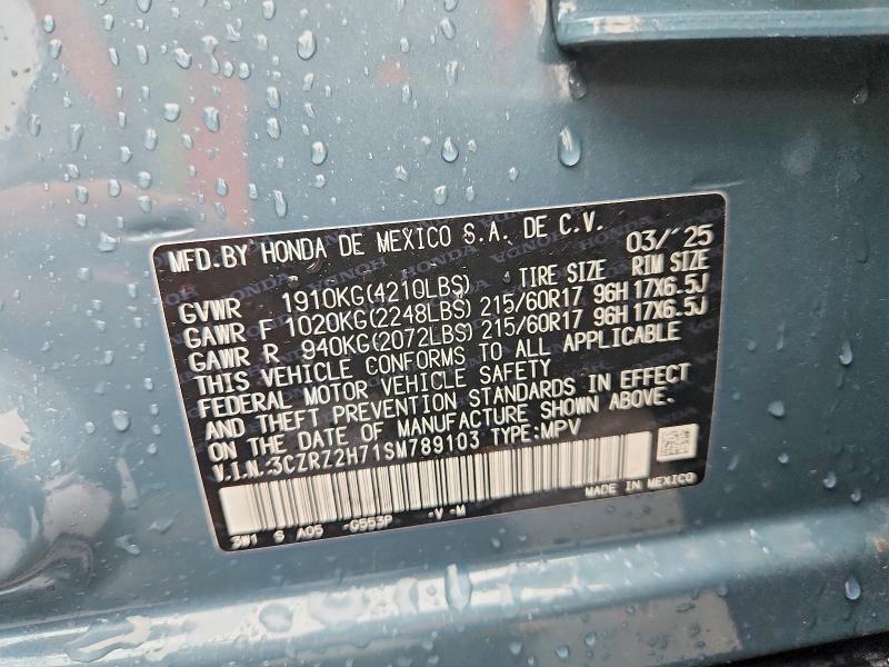 Продаж на аукціоні авто 2025 Honda Hr-v, vin: 3CZRZ2H71SM789103, номер лоту: 60451336