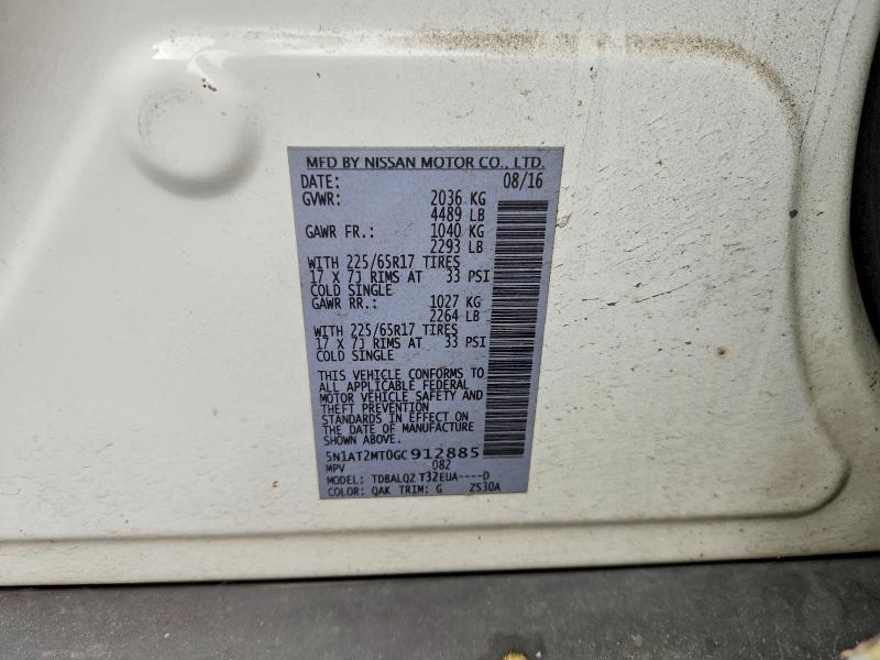 Продаж на аукціоні авто 2016 Nissan Rogue, vin: 5N1AT2MT0GC912885, номер лоту: 59394986