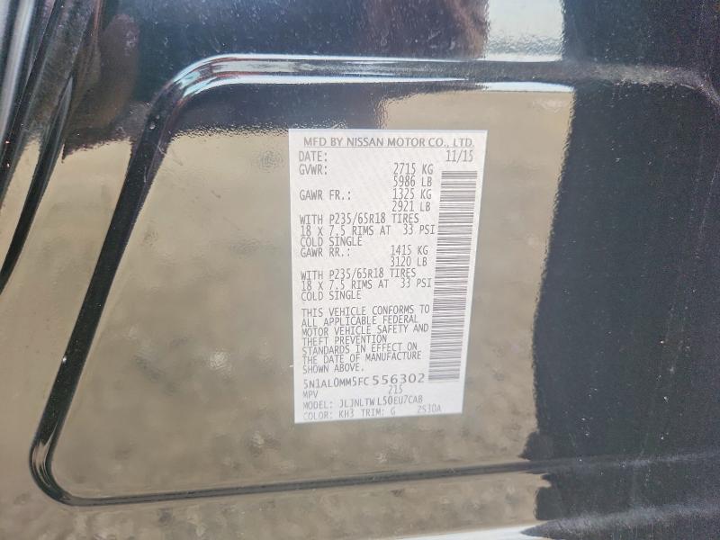 2015 Infiniti Qx60 მანქანა იყიდება აუქციონზე, vin: 5N1AL0MM5FC556302, აუქციონის ნომერი: 59998786