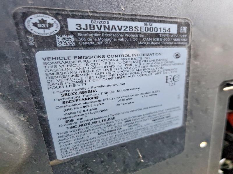 Auction sale of the 2025 Can-am Maverick X3, vin: 3JBVNAV28SE000154, lot number: 58104516