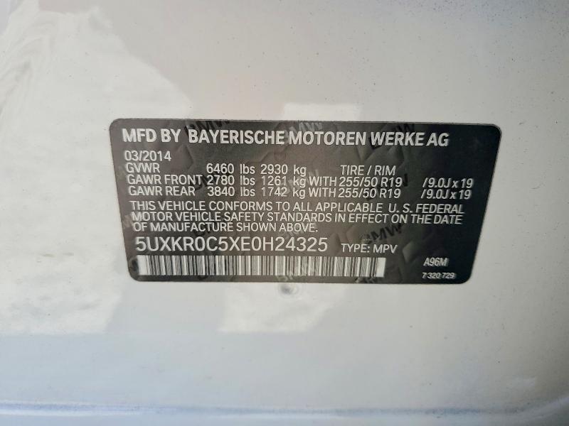 2014 Bmw X5 მანქანა იყიდება აუქციონზე, vin: 5UXKR0C5XE0H24325, აუქციონის ნომერი: 61202646